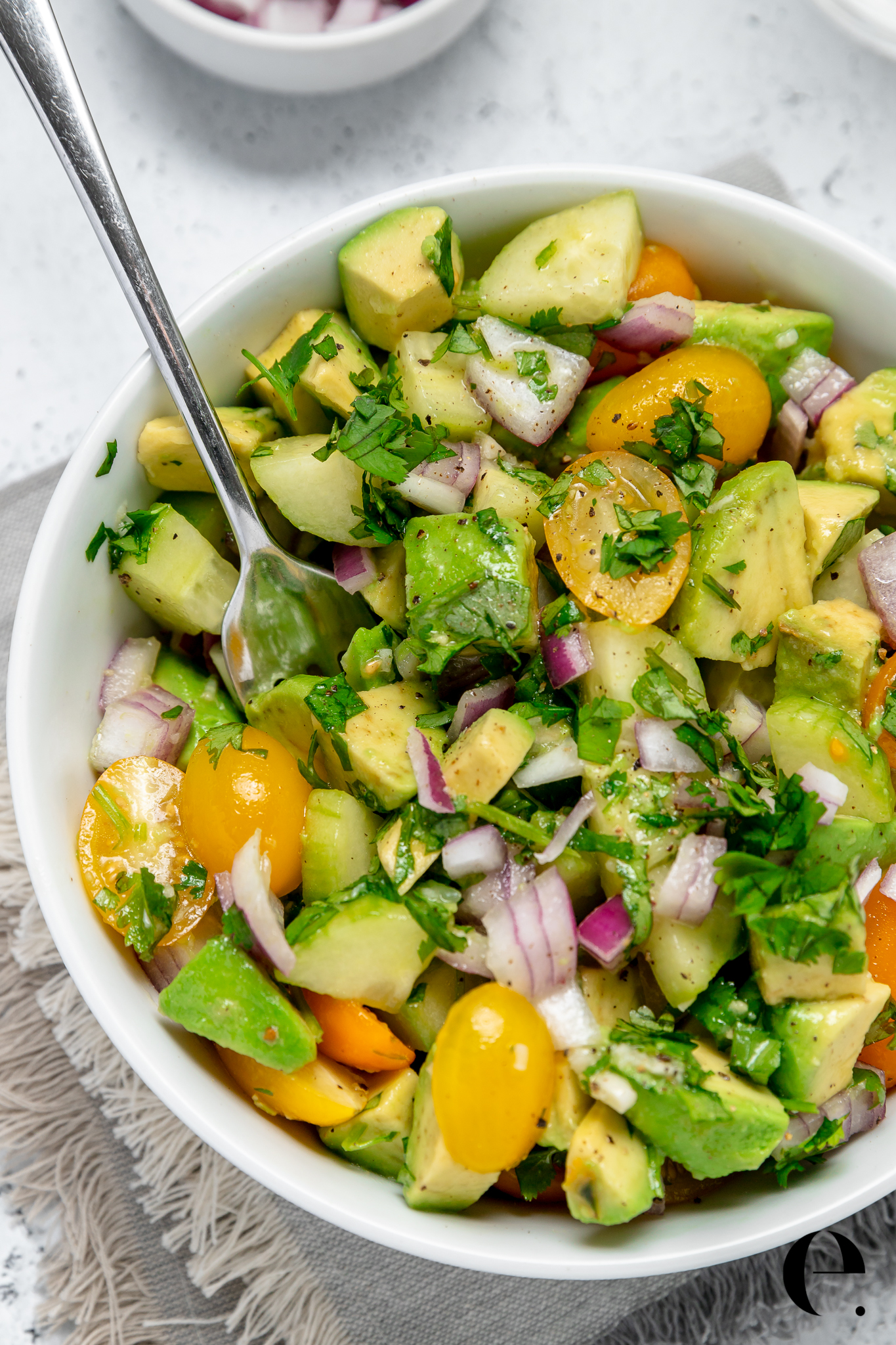 Healthy Avocado Salad with Lime Dressing